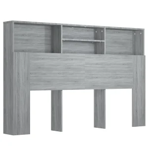 Hoofdbordkast 160x19x103,5 cm grijs sonoma eikenkleurig