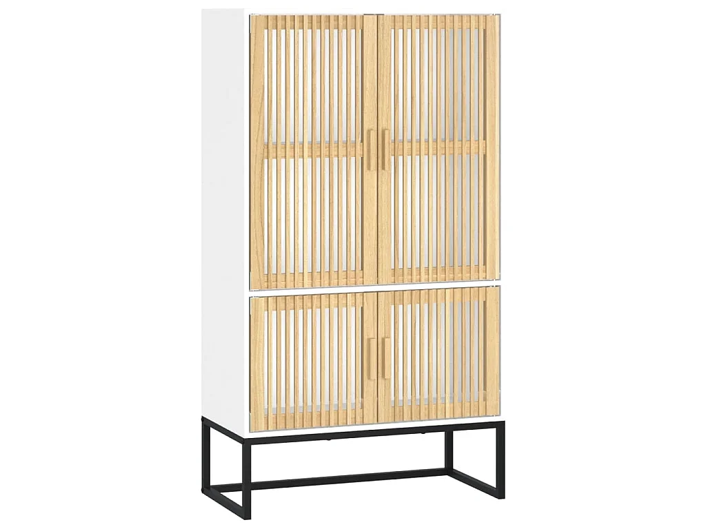 Hoge kast 70x35x125 cm bewerkt hout wit