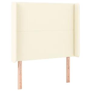 Hoofdbord met randen 103x16x118/128 cm kunstleer crèmekleurig Hoofdbord met randen 103x16x118/128 cm kunstleer crèmekleurig