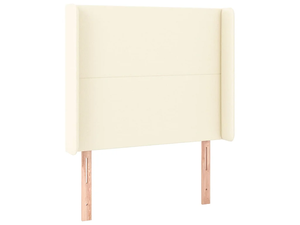 Hoofdbord met randen 103x16x118/128 cm kunstleer crèmekleurig