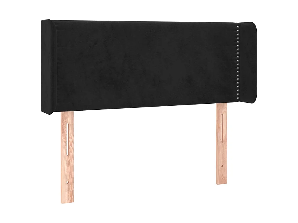 Hoofdbord met randen 103x16x78/88 cm fluweel zwart