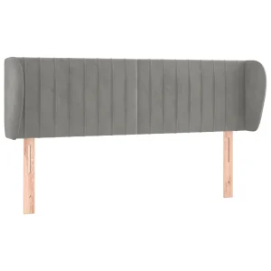 Hoofdbord met randen 147x23x78/88 cm fluweel lichtgrijs Hoofdbord met randen 147x23x78/88 cm fluweel lichtgrijs