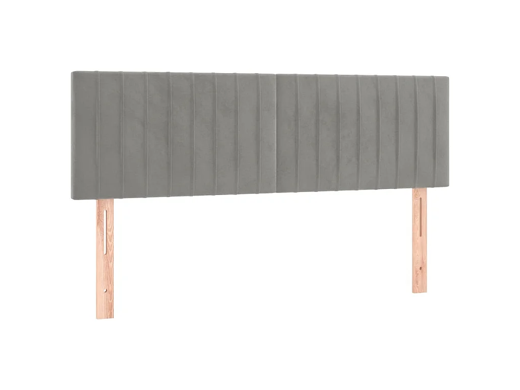 Hoofdborden 144x5x78/88 cm fluweel lichtgrijs