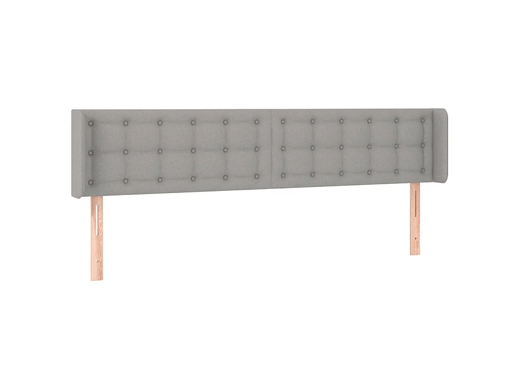 Hoofdbord met randen 163x16x78/88 cm stof lichtgrijs