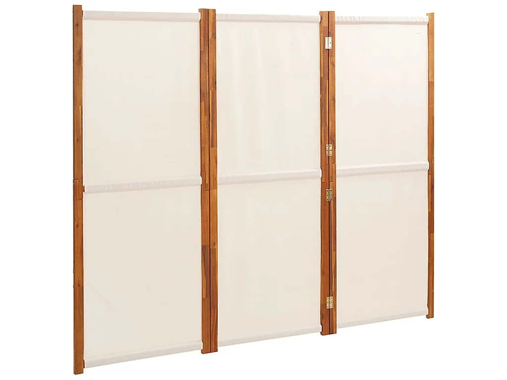 Kamerscherm met 3 panelen 210x180 cm crèmewit