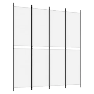 Kamerscherm met 4 panelen 200×220 cm stof wit