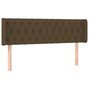 Hoofdbord met randen 163x16x78/88 cm stof donkerbruin Hoofdbord met randen 163x16x78/88 cm stof donkerbruin