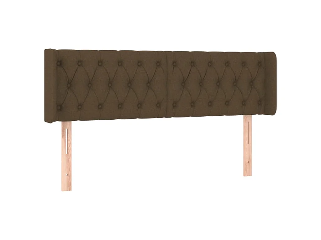 Hoofdbord met randen 163x16x78/88 cm stof donkerbruin