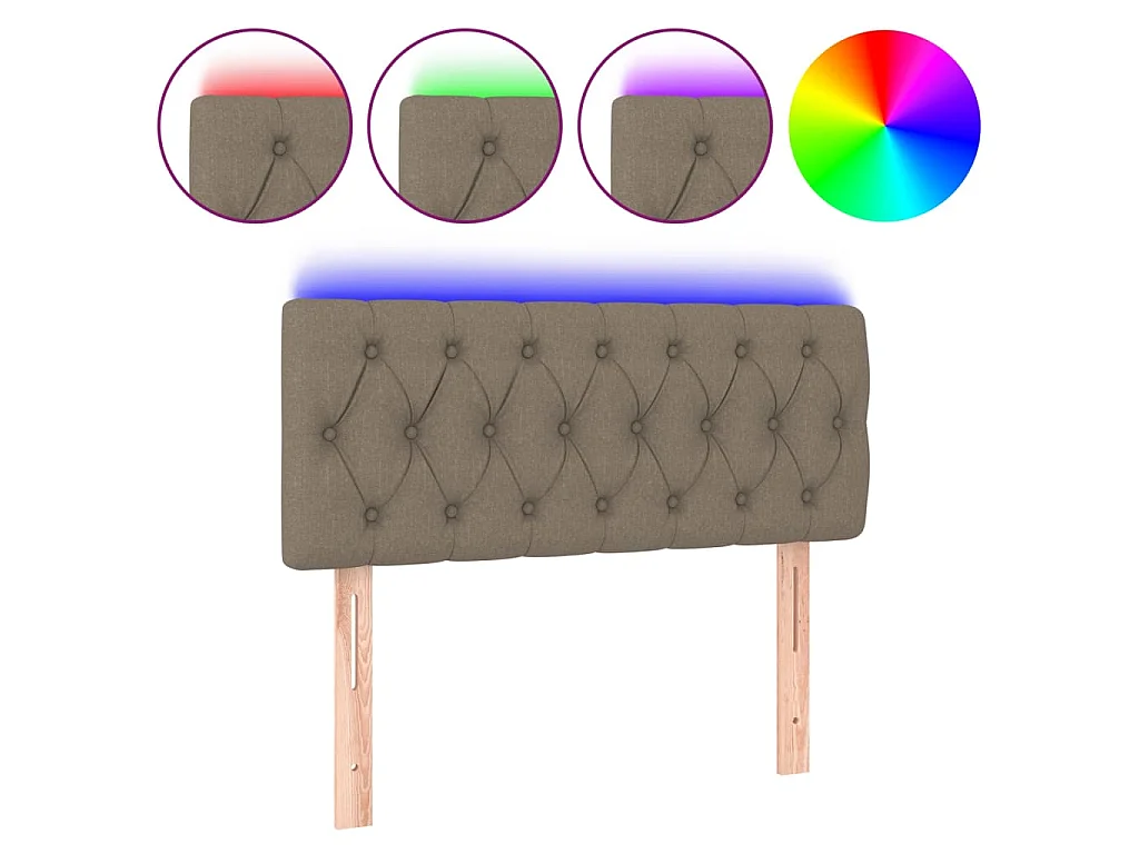 Hoofdbord LED 100x7x78/88 cm stof taupe