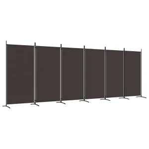 Kamerscherm met 6 panelen 520×180 cm stof bruin Kamerscherm met 6 panelen 520×180 cm stof bruin