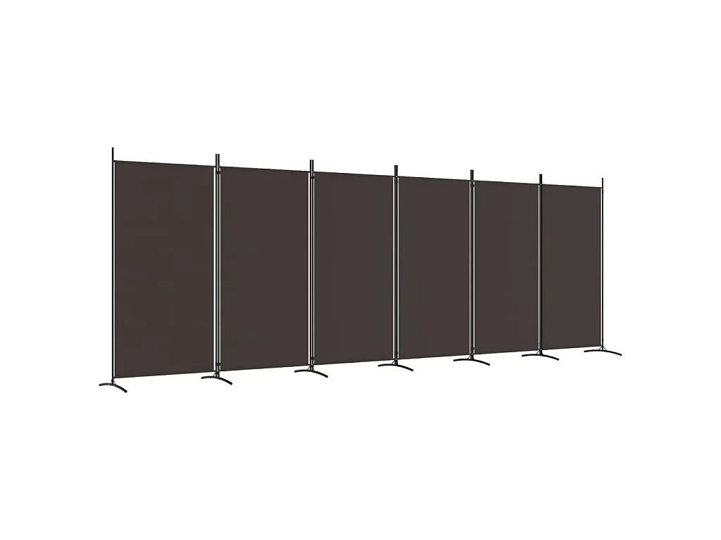 Kamerscherm met 6 panelen 520x180 cm stof bruin
