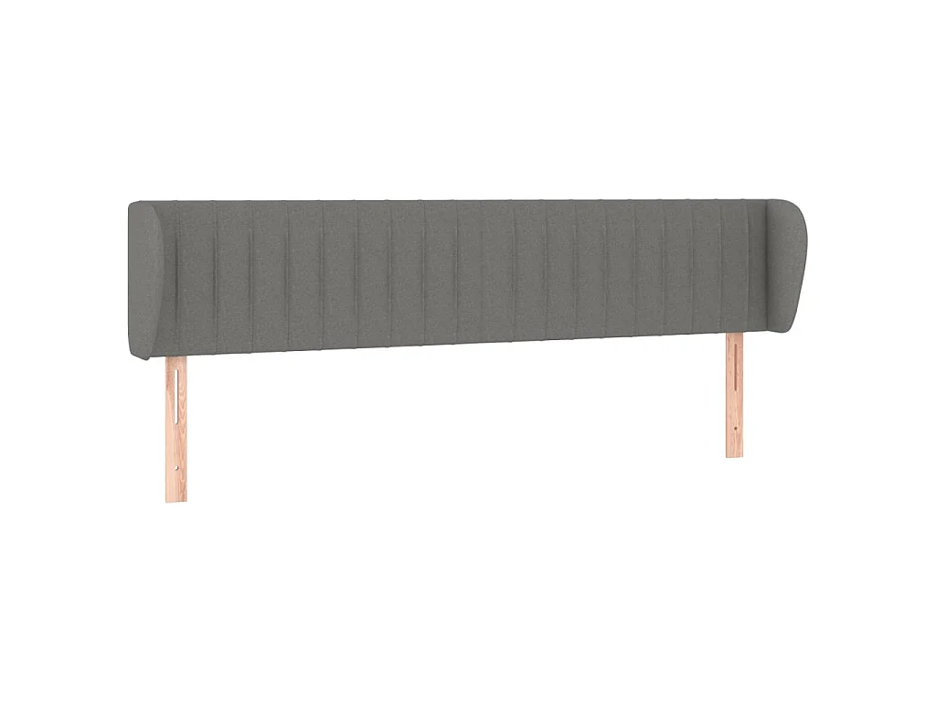Hoofdbord met randen 203x23x78/88 cm stof donkergrijs