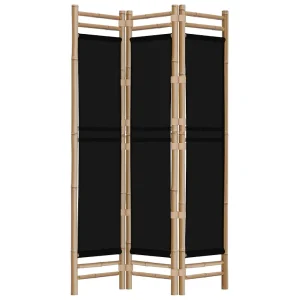 Kamerscherm 3-panelen inklapbaar 120 cm bamboe en canvas Kamerscherm 3-panelen inklapbaar 120 cm bamboe en canvas