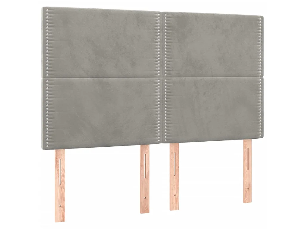Hoofdbord lichtgrijs 144x5x118/128 cm fluweel