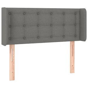 Hoofdbord met randen 93x16x78/88 cm stof donkergrijs Hoofdbord met randen 93x16x78/88 cm stof donkergrijs