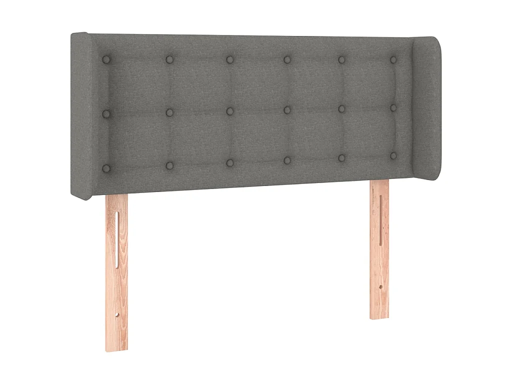 Hoofdbord met randen 93x16x78/88 cm stof donkergrijs