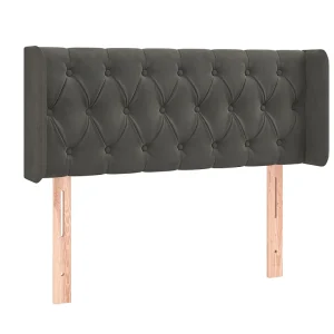 Hoofdbord met randen 103x16x78/88 cm fluweel donkergrijs
