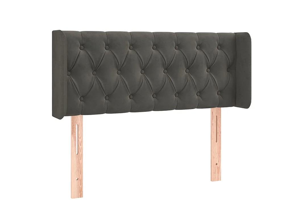 Hoofdbord met randen 103x16x78/88 cm fluweel donkergrijs
