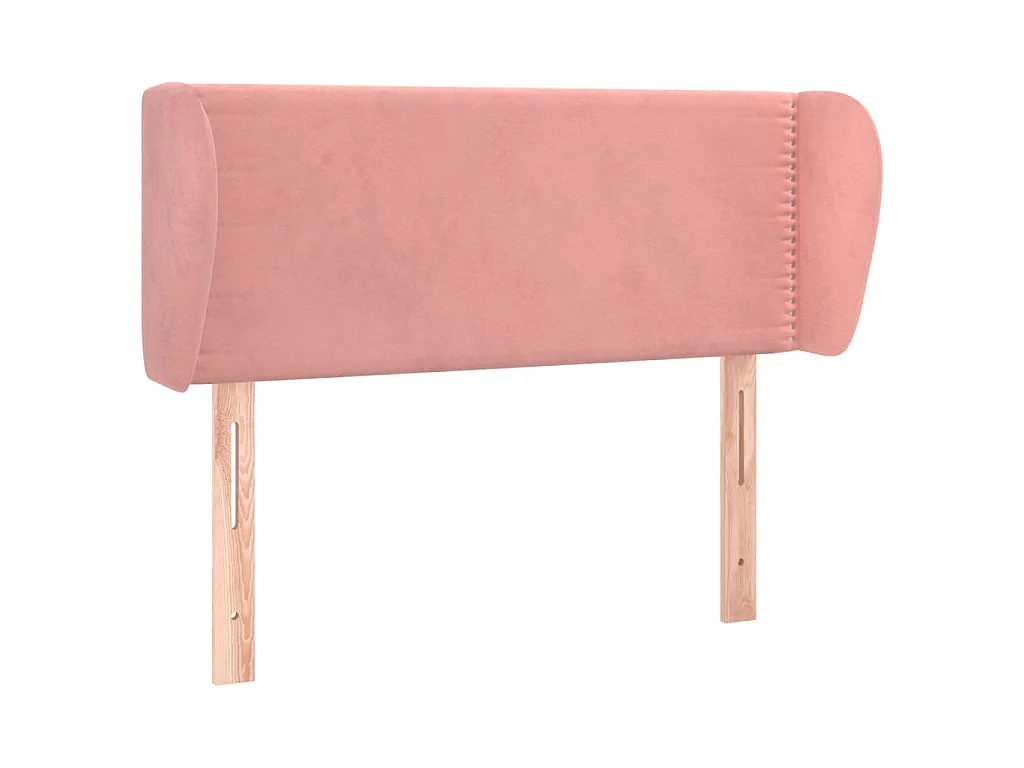 Hoofdbord met randen 103x23x78/88 cm fluweel roze