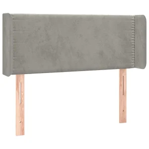 Hoofdbord met randen 103x16x78/88 cm fluweel lichtgrijs Hoofdbord met randen 103x16x78/88 cm fluweel lichtgrijs