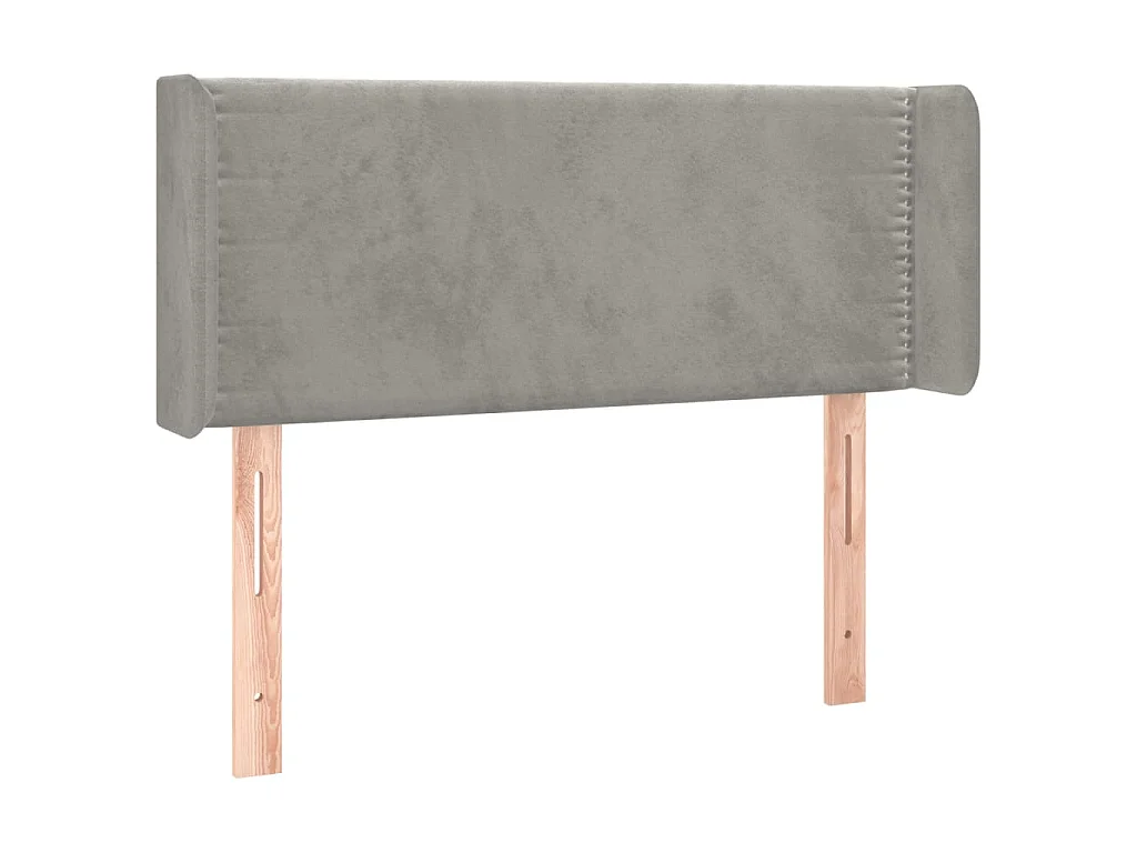 Hoofdbord met randen 103x16x78/88 cm fluweel lichtgrijs