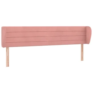 Hoofdbord met randen 203x23x78/88 cm fluweel roze Hoofdbord met randen 203x23x78/88 cm fluweel roze