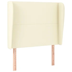 Hoofdbord met randen 103x23x118/128 cm kunstleer crèmekleurig Hoofdbord met randen 103x23x118/128 cm kunstleer crèmekleurig