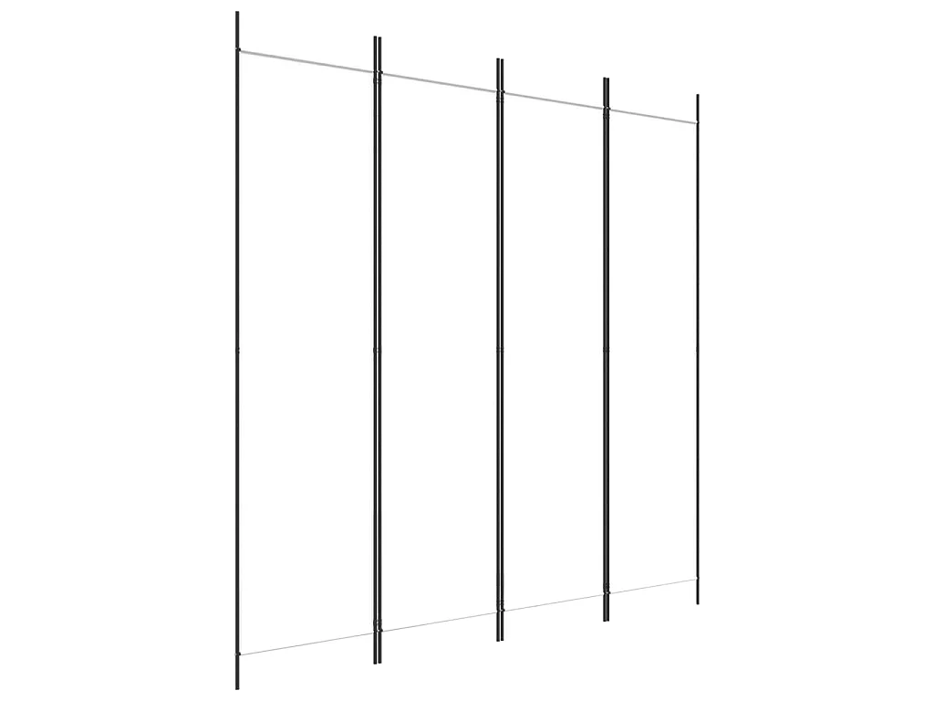 Kamerscherm met 4 panelen 200x200 cm stof wit