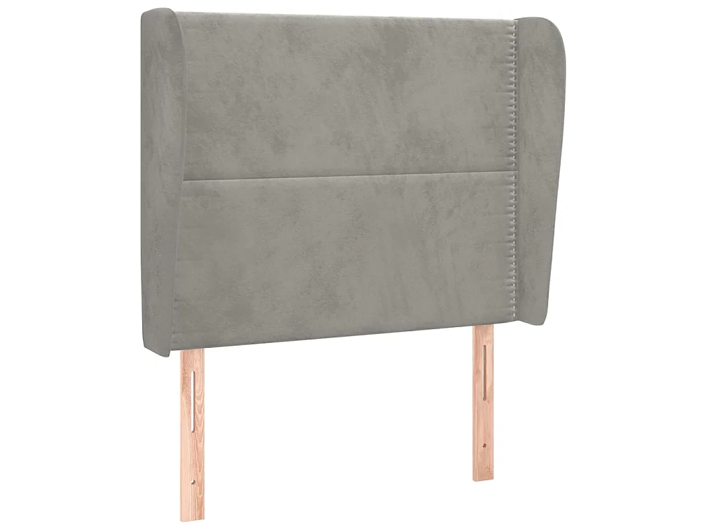 Hoofdbord met randen 103x23x118/128 cm fluweel lichtgrijs