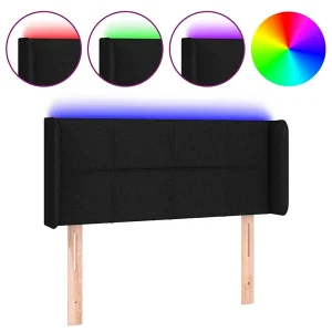 Hoofdbord LED 93x16x78/88 cm stof zwart