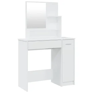 Kaptafel met spiegel 86,5x35x136 cm hoogglans wit Kaptafel met spiegel 86,5x35x136 cm hoogglans wit