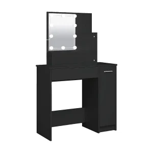 Kaptafel met LED-verlichting 86,5x35x136 cm zwart