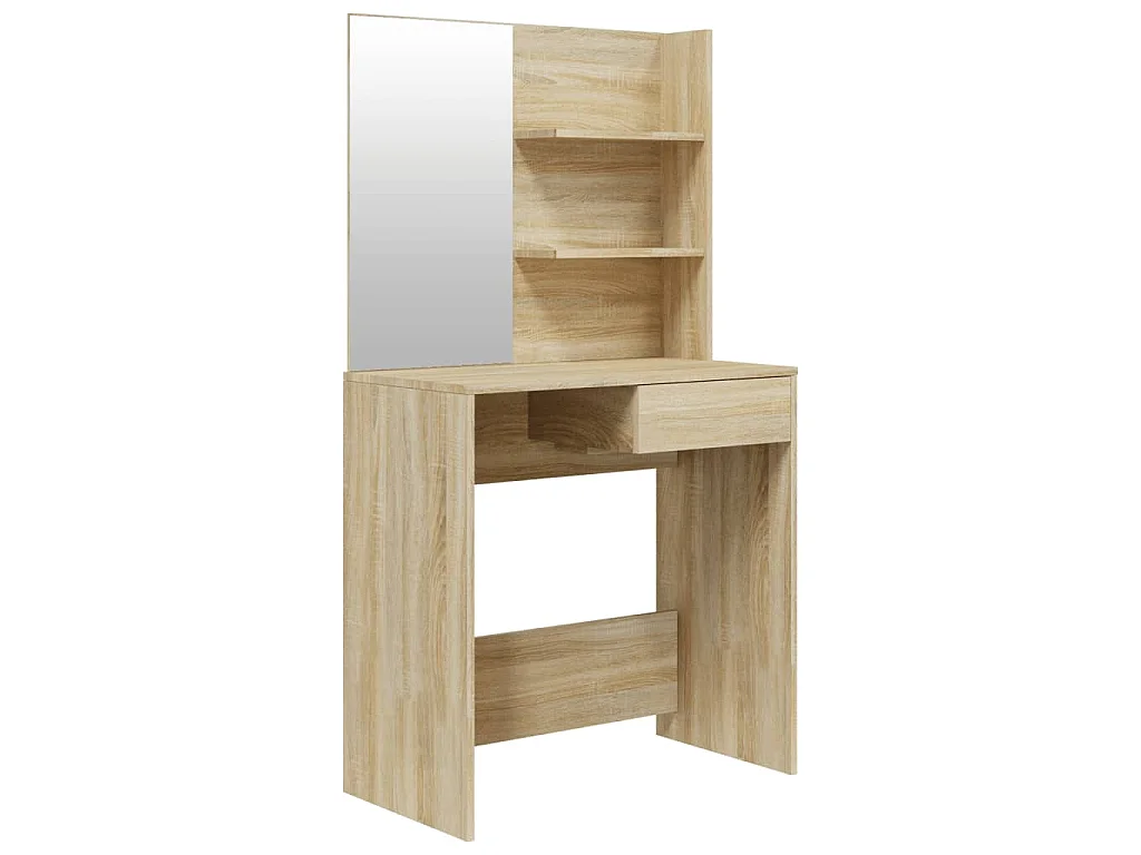 Kaptafel met spiegel 74,5x40x141 cm sonoma eikenkleurig