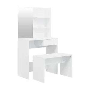 Kaptafelset 74,5x40x141 cm hoogglans wit