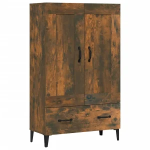 Hoge kast 70x31x115 cm bewerkt hout gerookt eikenkleurig Hoge kast 70x31x115 cm bewerkt hout gerookt eikenkleurig