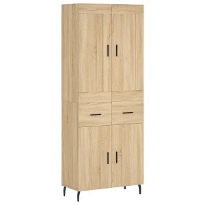 Hoge kast 69,5x34x180 cm bewerkt hout sonoma eikenkleurig Hoge kast 69,5x34x180 cm bewerkt hout sonoma eikenkleurig