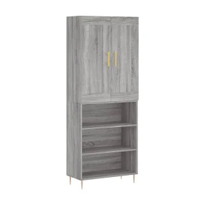 Hoge kast 69,5x34x180 cm bewerkt hout grijs sonoma eikenkleurig Hoge kast 69,5x34x180 cm bewerkt hout grijs sonoma eikenkleurig