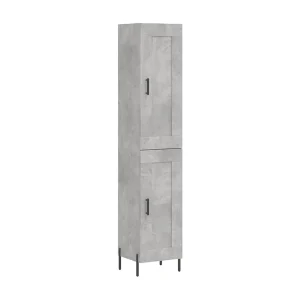 Hoge kast 34,5x34x180 cm bewerkt hout betongrijs Hoge kast 34,5x34x180 cm bewerkt hout betongrijs
