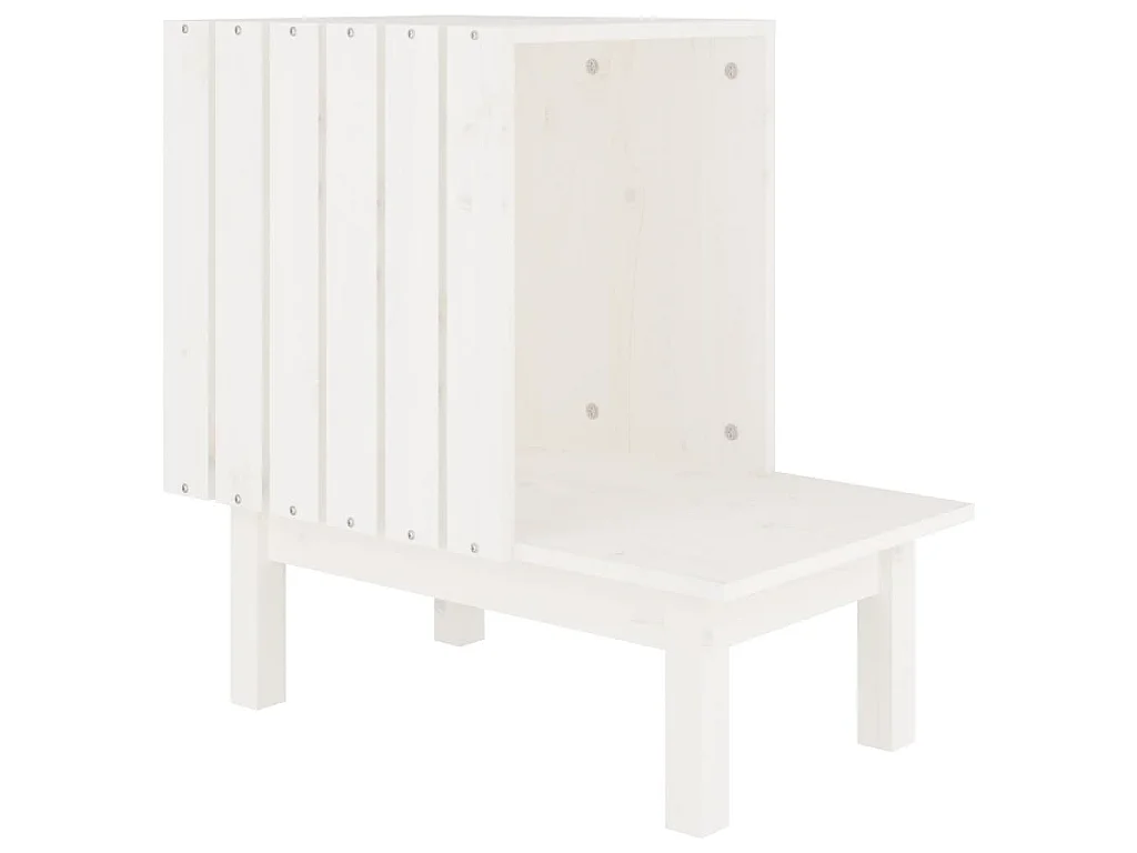 Kattenhuis 60x36x60 cm massief grenenhout wit