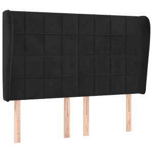 Hoofdbord met randen 147x23x118/128 cm fluweel zwart Hoofdbord met randen 147x23x118/128 cm fluweel zwart