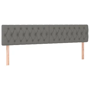 Hoofdborden 200x7x78/88 cm stof donkergrijs