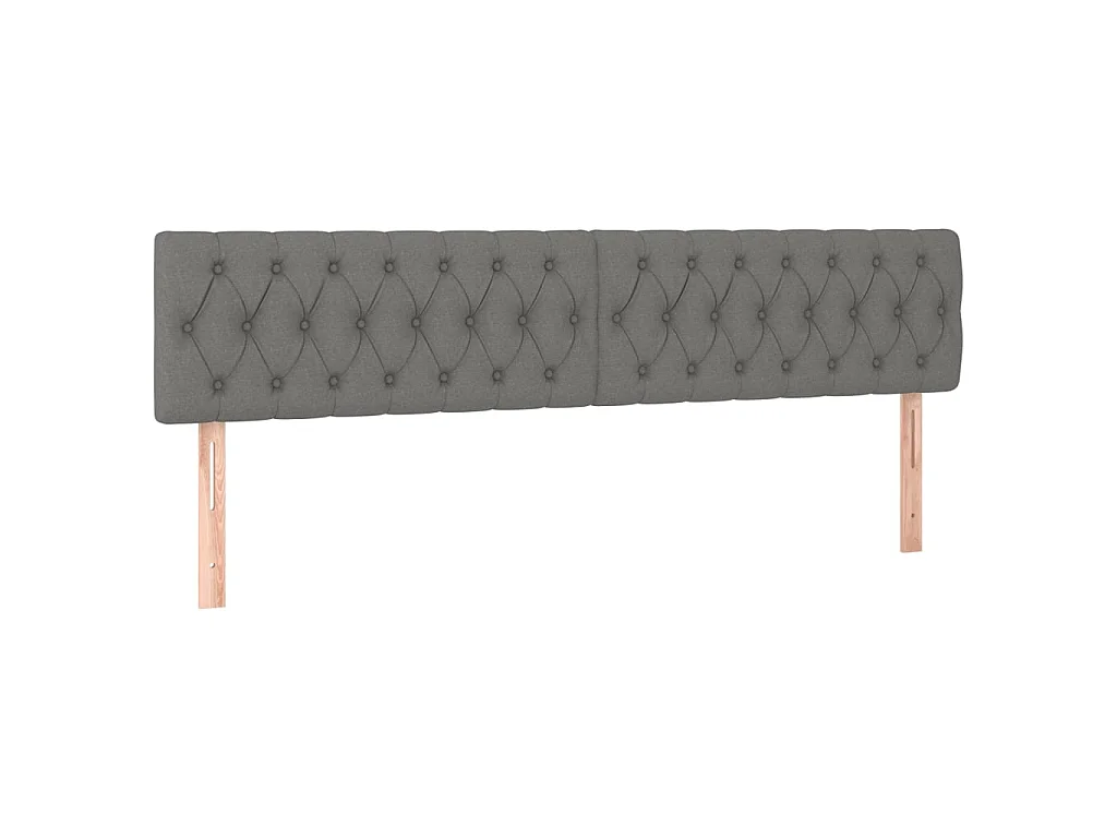 Hoofdborden 200x7x78/88 cm stof donkergrijs