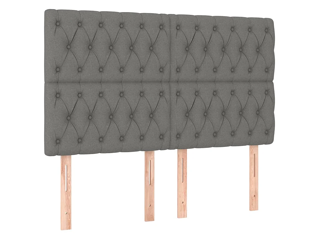 Hoofdbord donkergrijs 160x7x118/128 cm Stof