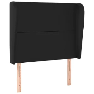 Hoofdbord met randen 103x23x118/128 cm kunstleer zwart