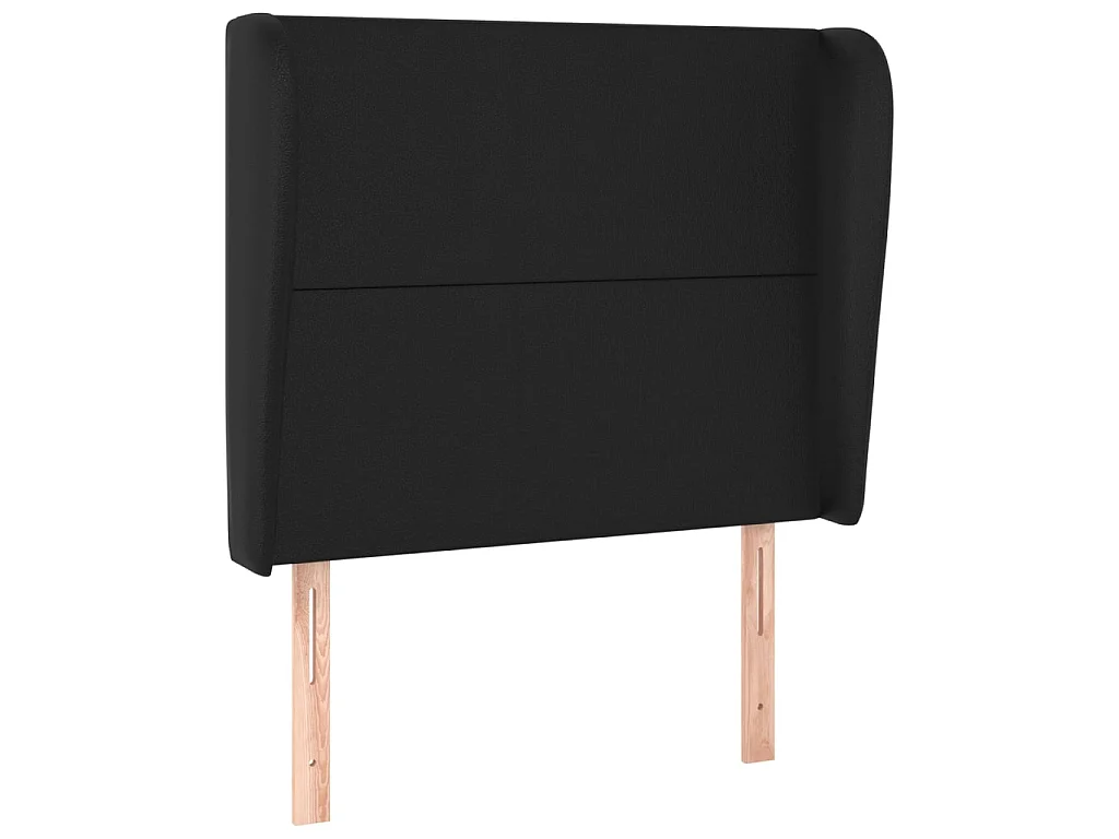 Hoofdbord met randen 103x23x118/128 cm kunstleer zwart