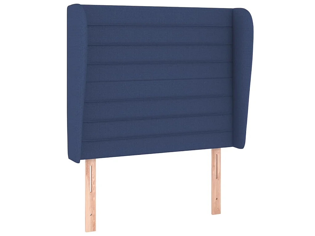 Hoofdbord met randen 103x23x118/128 cm stof blauw