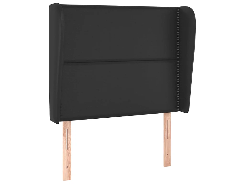 Hoofdbord met randen 103x23x118/128 cm kunstleer zwart