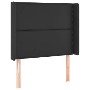 Hoofdbord met randen 93x16x118/128 cm kunstleer zwart Hoofdbord met randen 93x16x118/128 cm kunstleer zwart
