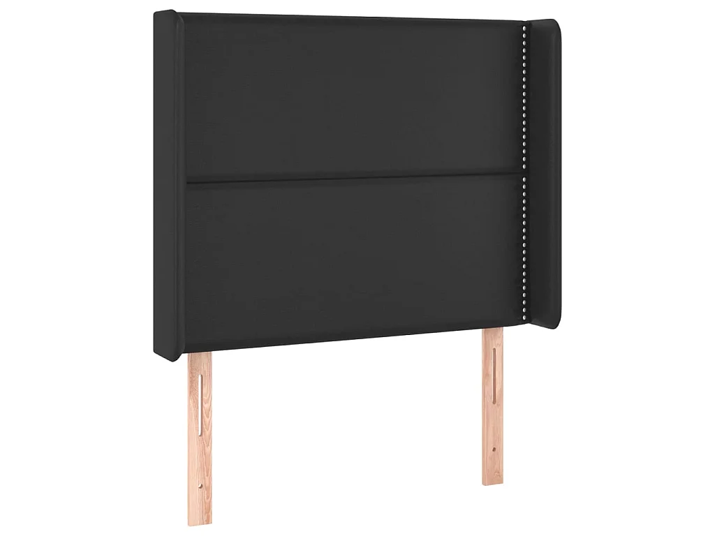 Hoofdbord met randen 93x16x118/128 cm kunstleer zwart