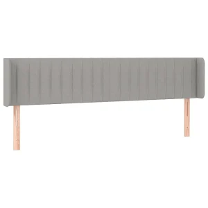 Hoofdbord met randen 203x16x78/88 cm stof lichtgrijs Hoofdbord met randen 203x16x78/88 cm stof lichtgrijs